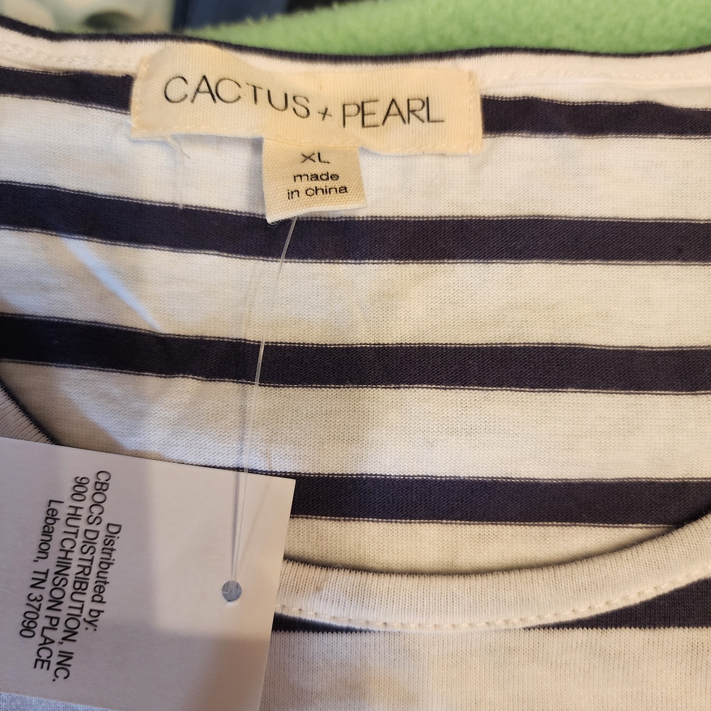 Striped Shirt with Red Crab Nautical 3 Quarter Sleeve - Picture 7 of 12